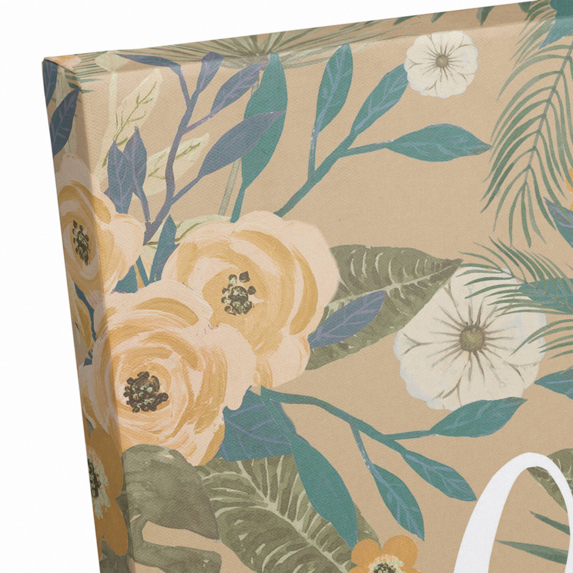 Feels Like Home Tropical Floral Canvas Wall Art